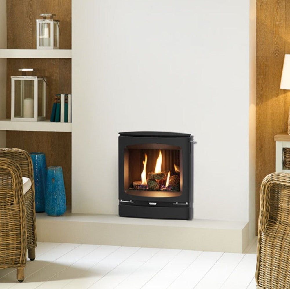 Gazco Logic HE Balanced Flue Log Effect Gas Fire with Vogue Frame