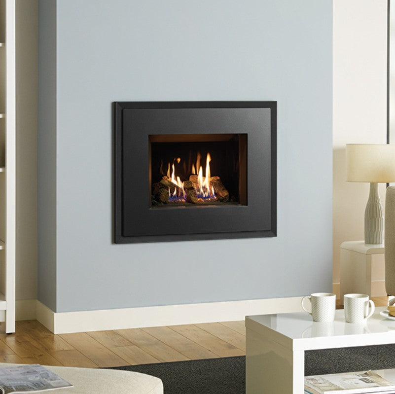 Gazco Riva2 500 Balanced Flue Log Effect Gas Fire with Evoke Steel Frame