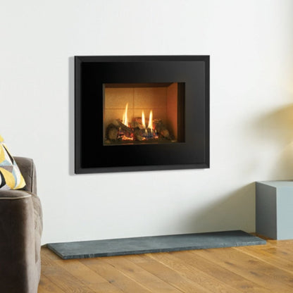 Gazco Riva2 500 Balanced Flue Log Effect Gas Fire with Evoke Glass Frame