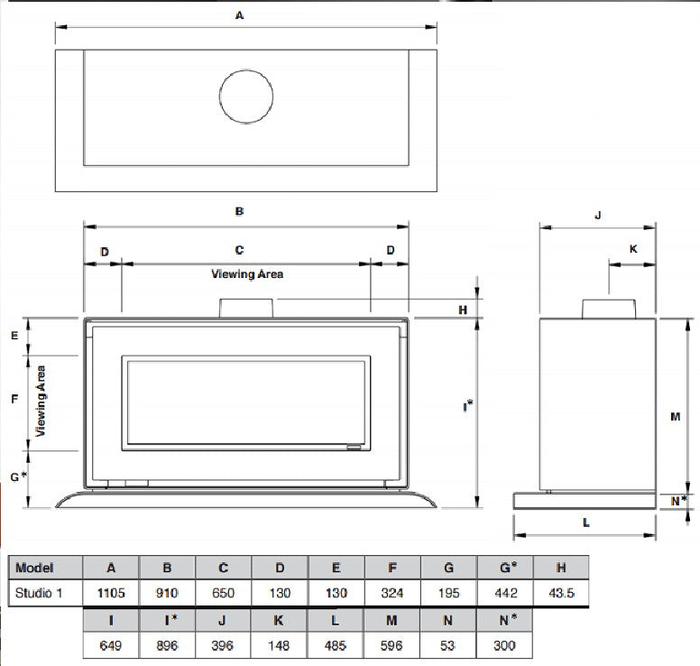 Gazco Studio 1 Freestanding Conventional Flue Gas Stove