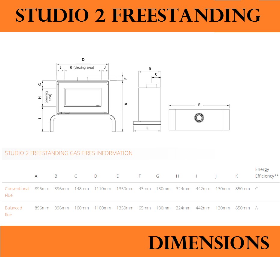 Gazco Studio 2 Freestanding Conventional Flue Gas Stove