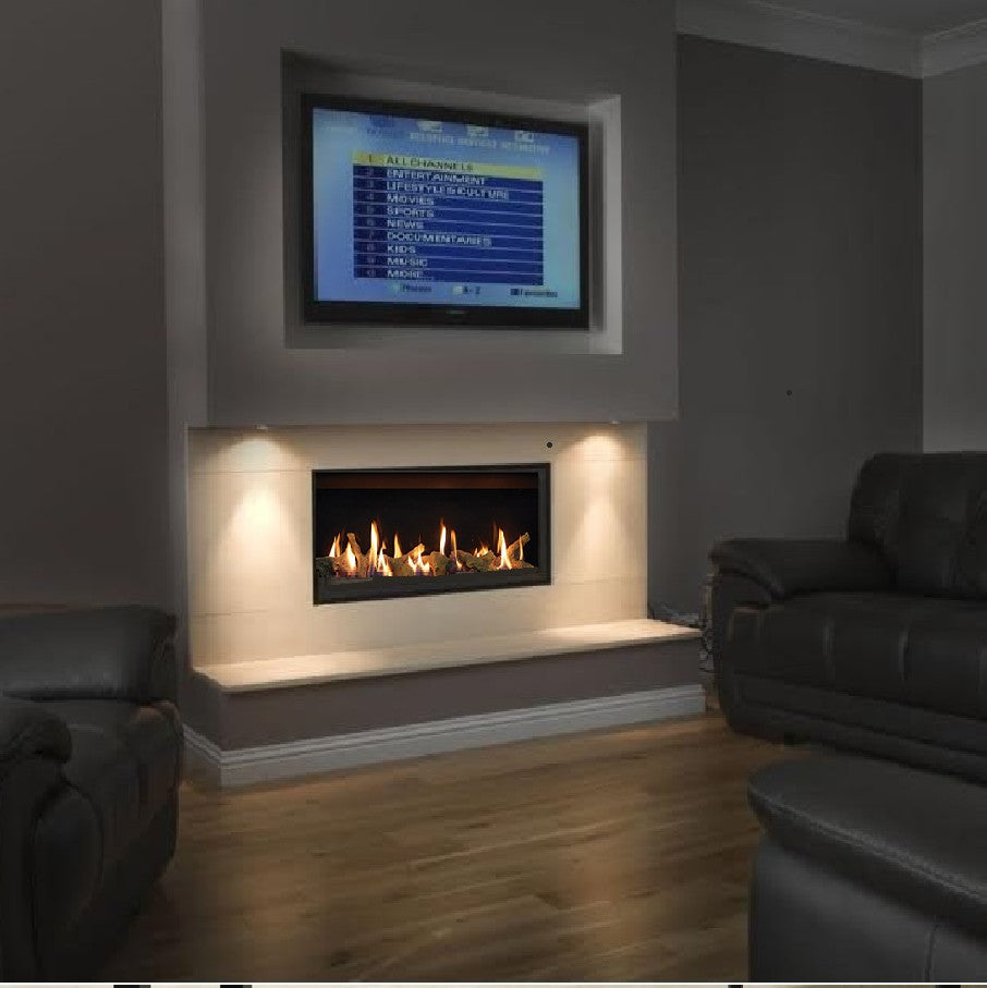 Gazco Studio 2 Slimline Balanced Flue Gas Fire with Steel 2 Frame