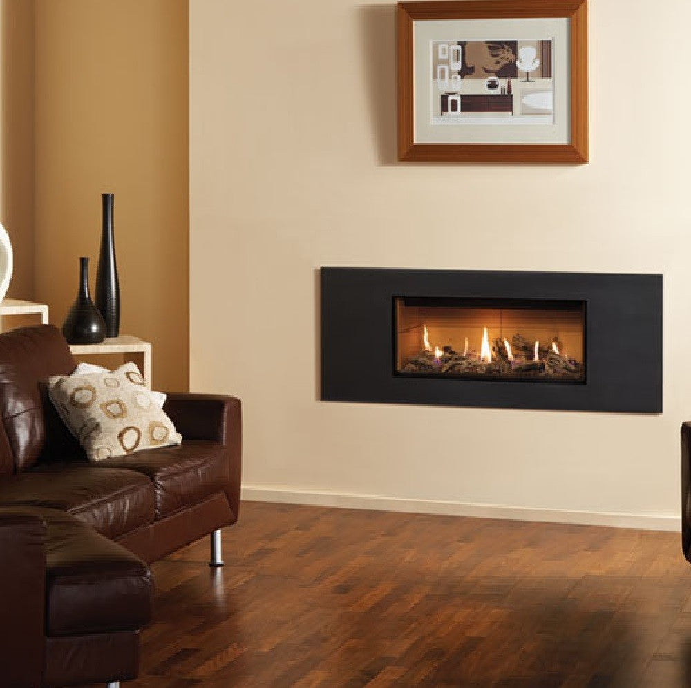 Gazco Studio 2 Slimline Balanced Flue Gas Fire with Steel 2 Frame