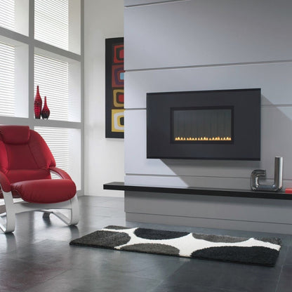 Ekofire 5070 Wall Mounted Flueless Gas Fire with Black Frame