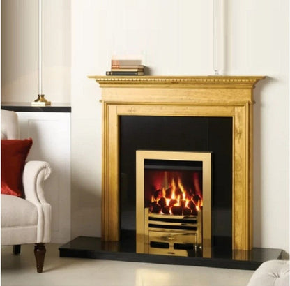 Gazco Logic HE Conventional Flue Coal Effect Gas Fire with Brass Box Profil Frame and Front