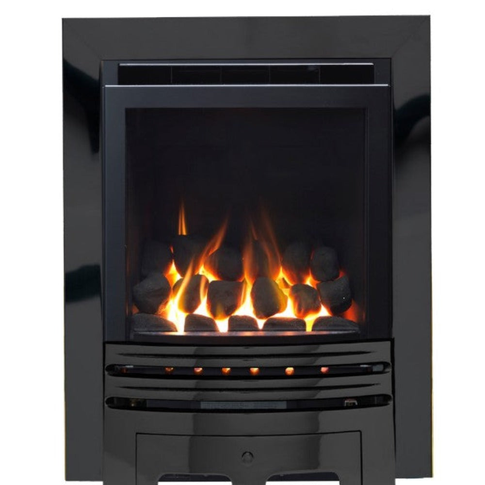 Series 4000 HE CF Coal Effect High Efficiency Gas Fire with Black Nickel Frame and Front