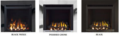 Series 4000 HE CF Coal Effect High Efficiency Gas Fire with Black Nickel Frame and Front