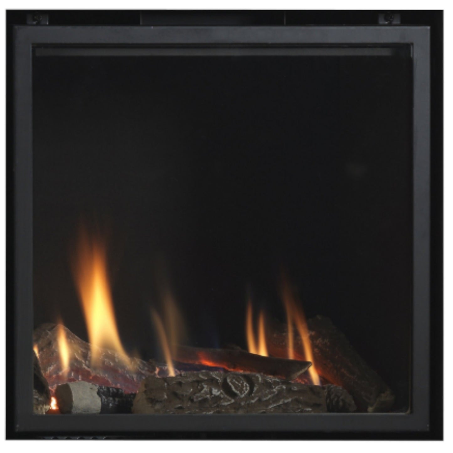 Series 7000 Deluxe HE High Efficiency Wall Gas Fire with Black Nickel Framed Square 600mm