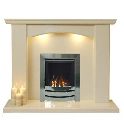 Series 4000 HE CF Coal Effect High Efficiency Gas Fire with Monaco Brushed & Steel