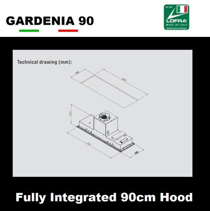 Lofra Professional 90 Moderna Gardenia Integrated Cooker Hood Extractor Fan 90cm