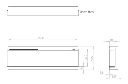 C&J iRange i1500e Slimline Multi-Sided Electric Fire with REAL CHOPPED WOOD LOGS