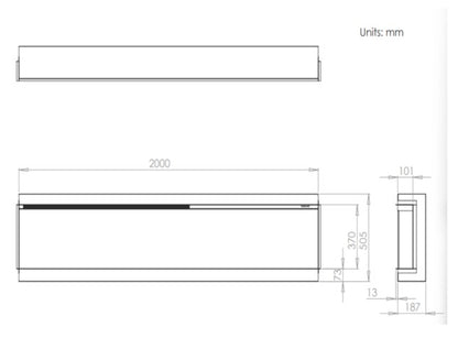 C&J iRange i2000e Slimline Multi-Sided Electric Fire