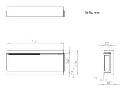 C&J iRange i1100e Slimline Multi-Sided Electric Fire