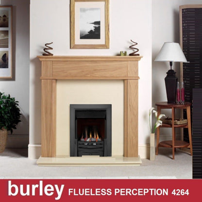 Burley Perception Flueless Coal Effect Gas Fire with Black Frame - Manual Control & LPG Only