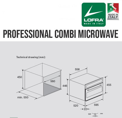 LOFRA Professional FMVN6TME Black Glass Combi Microwave Oven 1000w  h45cm w60cm