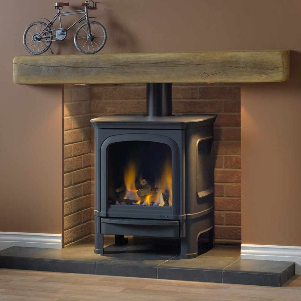 Light Wood Effect Stove Beam for Ingot Fireplaces in Geo Cast Concrete Beam. 1400mm