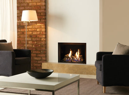 Gazco Riva2 500 Balanced Flue Log Effect Gas Fire with Edge Frame