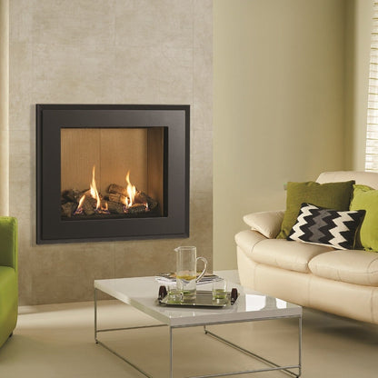 Gazco Riva2 750HL Conventional Flue Log Effect Gas Fire with Evoke Steel Frame