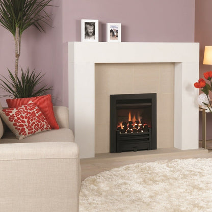 Gazco Logic HE Balanced Flue Coal Effect Gas Fire with Black Arts Frame and Front