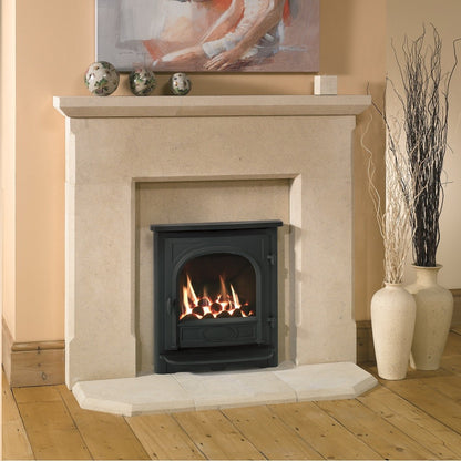 Gazco Logic HE Balanced Flue Coal Effect Gas Fire with Stockton Frame