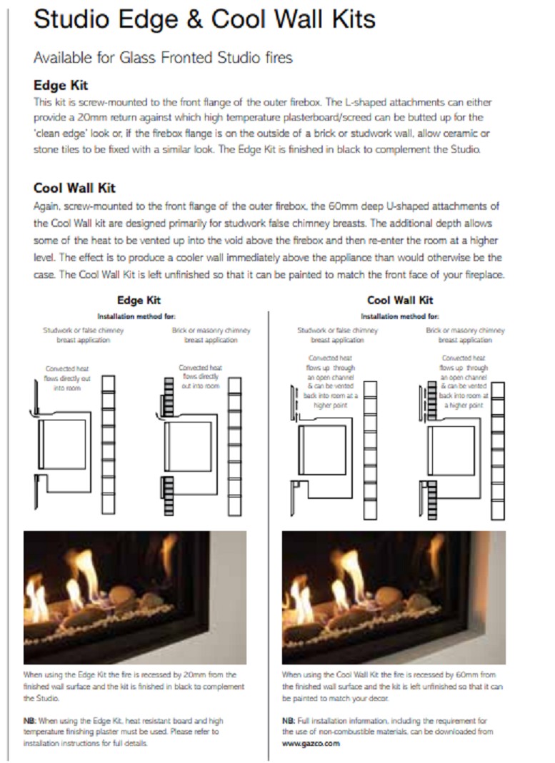 Gazco Studio 1 Balanced Flue Gas Fire with Edge Frame