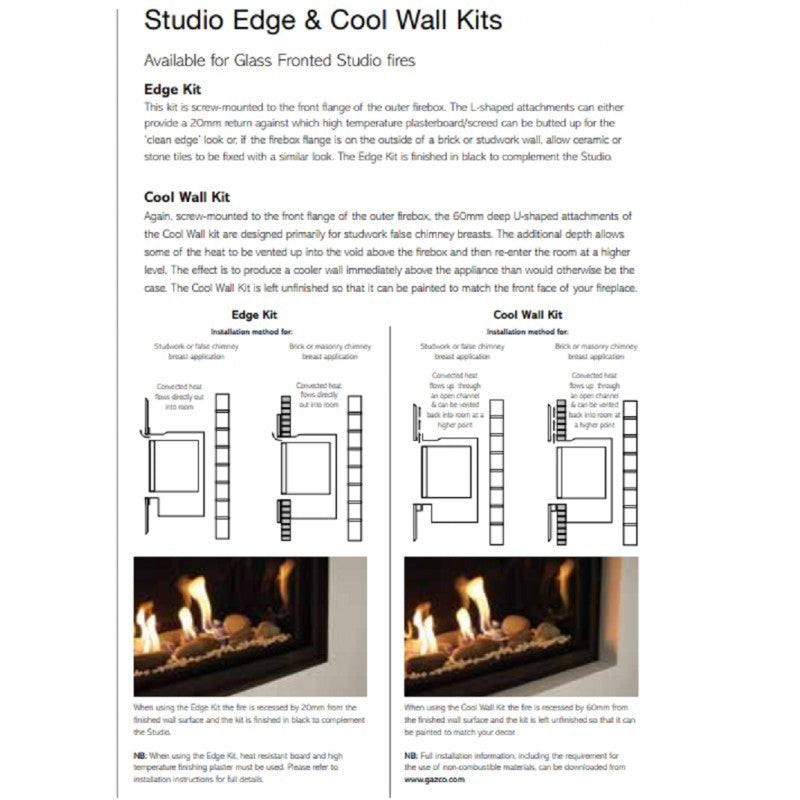 Gazco Studio 2 Slimline Balanced Flue Gas Fire with Verve Frame