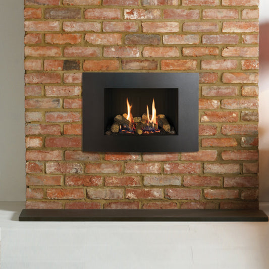 Gazco Riva2 500 Conventional Flue Log Effect Gas Fire with Verve XS Graphite Frame