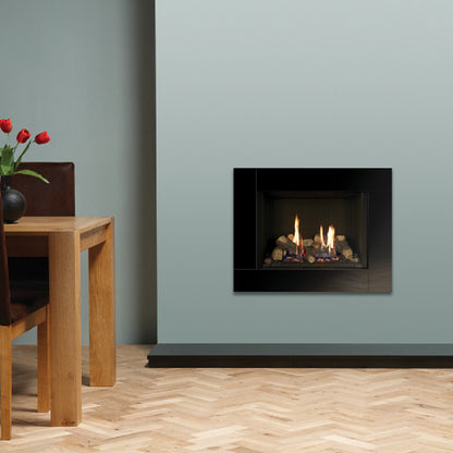 Gazco Riva2 500 Conventional Flue Log Effect Gas Fire with Icon XS Black Glass Frame