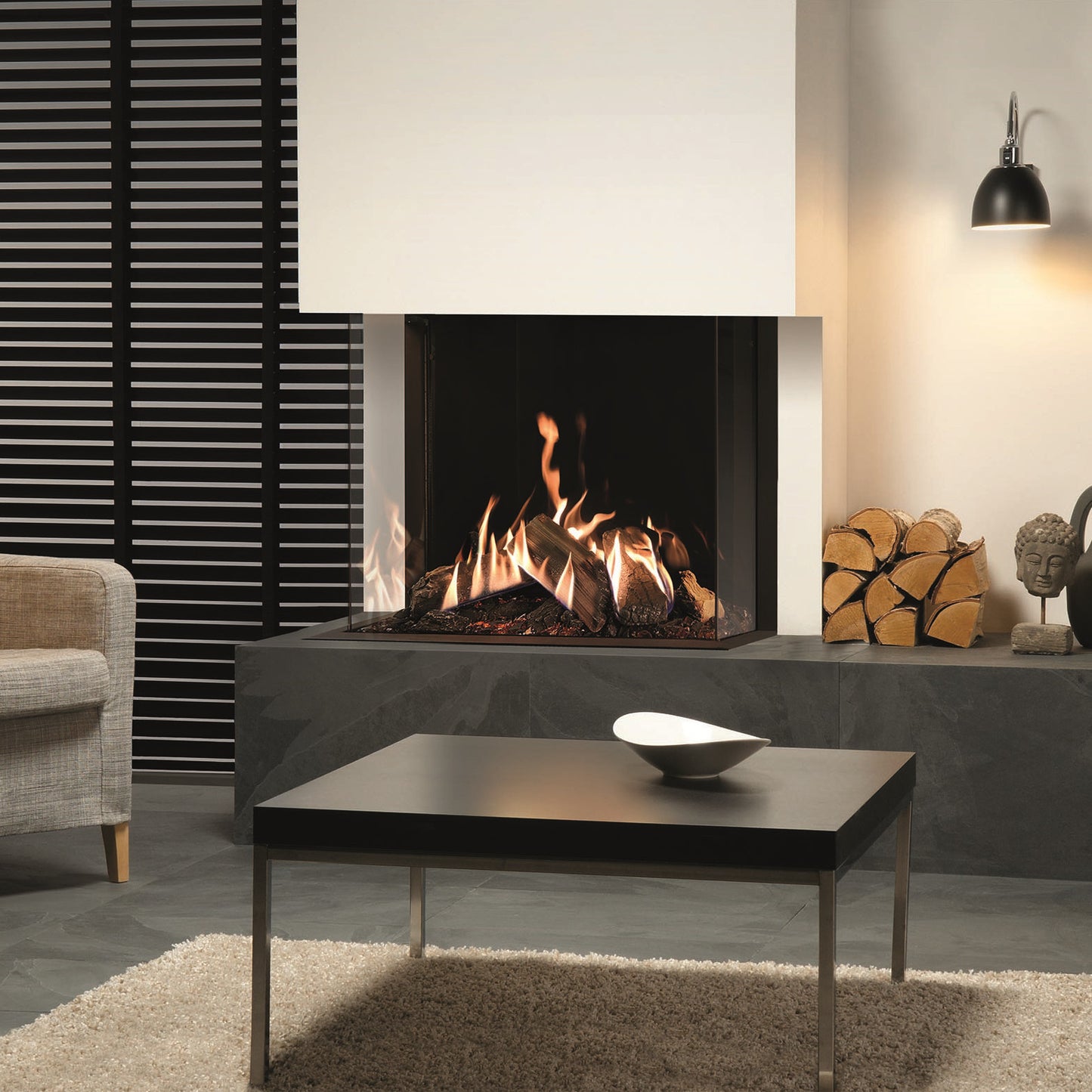 Gazco Reflex 75T-3 3 Sided Balanced Flue Gas Fire with Edge Frame