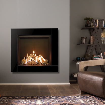 Gazco Reflex 75T Balanced Flue Gas Fire with Icon XS Glass Frame