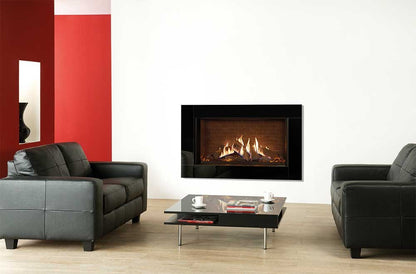 Gazco Reflex 105 Balanced Flue Gas Fire with Icon XS Black Glass Frame