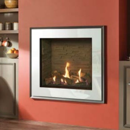 Gazco Riva2 750HL Balanced Flue Log Effect Gas Fire with Evoke Glass Frame