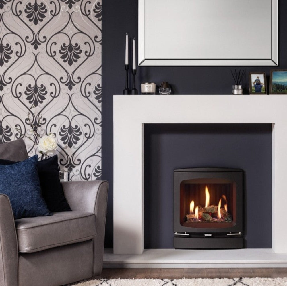 Gazco Logic HE Conventional Flue Log Effect Gas Fire with Vogue Frame